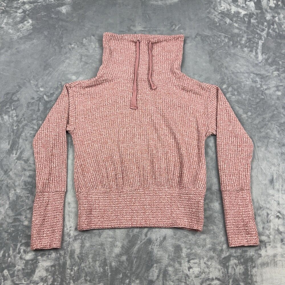 Anthropologie Saturday Sunday Whistler Sweater Womens Sz S Pink Cowl Neck Knit